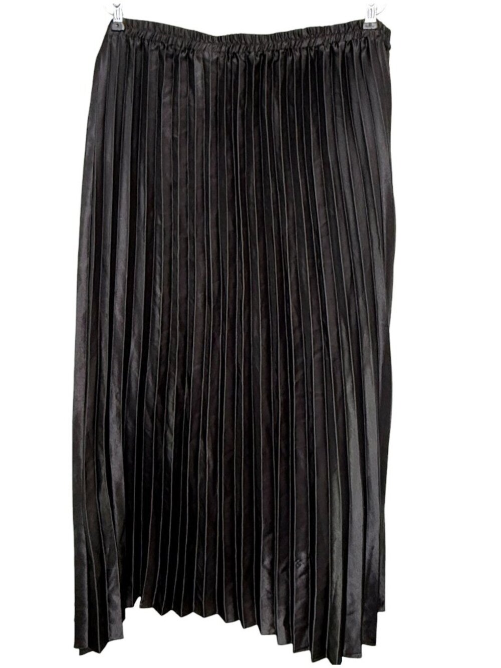 Lane Bryant Maxi Skirt Plus Size 22/24  Black Satin Pleated Evening Whimsigoth